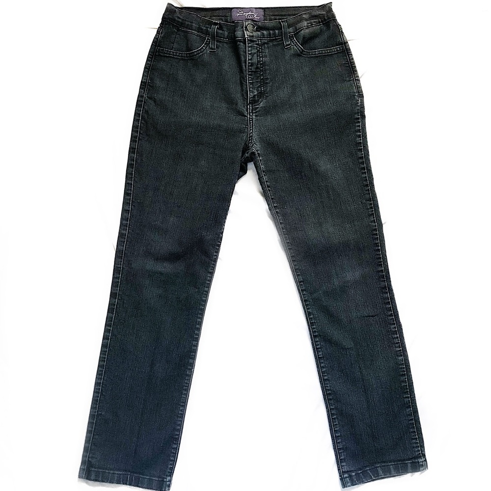 NYDJ Black Denim Straight Leg Jeans